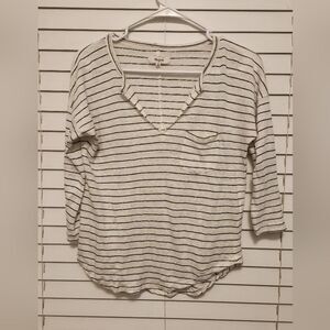 Madewell Striped V-Neck Women's Top Size XS